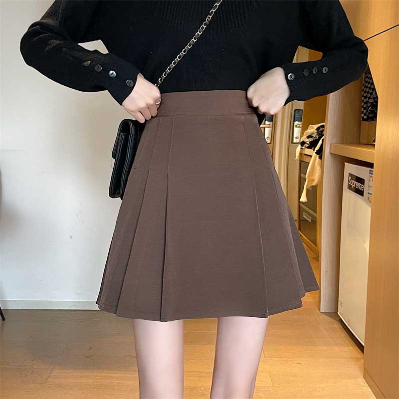 ミディセンターワイドプリーツスカート