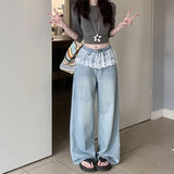 レイヤードフリルウォッシュデニム