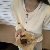 ベア刺繍カラーカーディガン