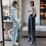 サイドレースアップスウェットデニム