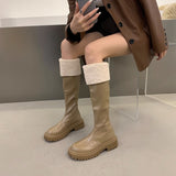 ファーアクセントレザーブーツ