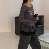 レイヤードフリルスウェットパンツ