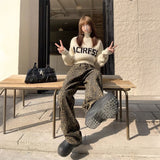 レオパードルーズワイドデニム