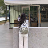 シルバーロゴレザーリュック