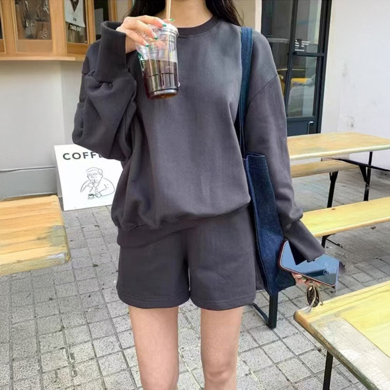 ワンカラースウェット&ショートパンツSET