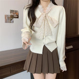 レースボウタイクラシックカーディガン