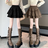 ダブルフレアフリルラインスカート