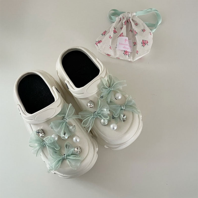 厚底シェルリボンラバーサンダル