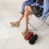 スリムクロスベルトハイソールサンダル