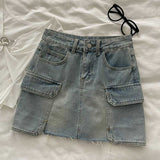 デニムカーゴミニスカート
