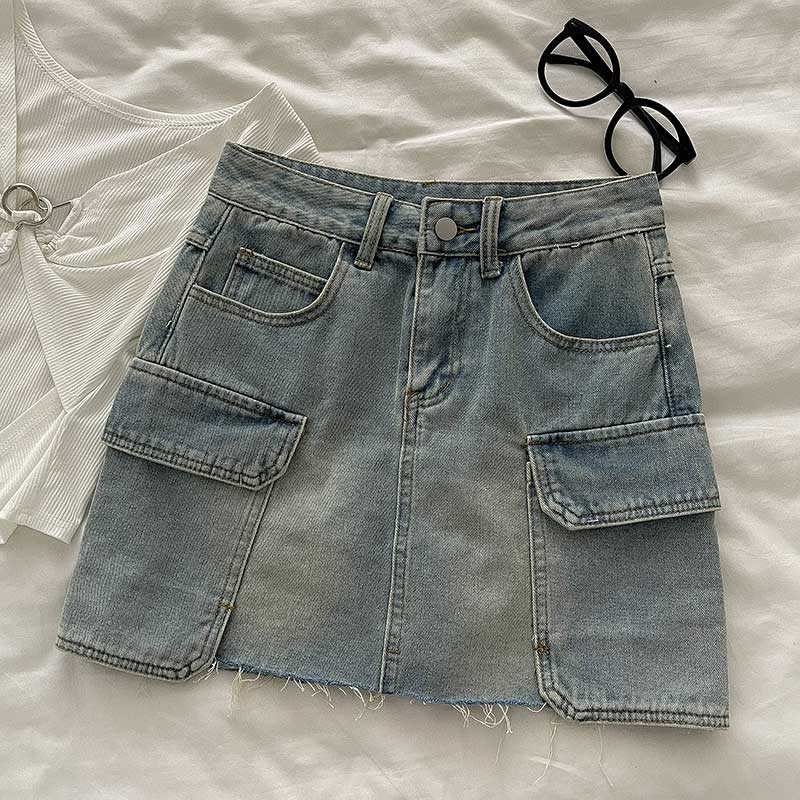 デニムカーゴミニスカート