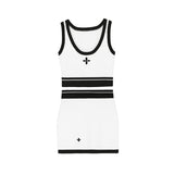 クロスマークリブトップス&リブスカートSET