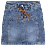 レースアップウエスタンデニムスカート