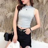 シンプルモックネックトップス