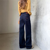 裏起毛ステッチワイドデニム