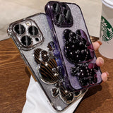 ミラー付きグリッターiPhoneケース