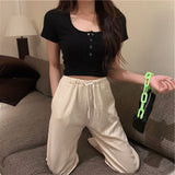 ボタンネックミニTシャツ