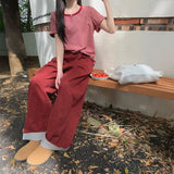 裏地ストライプカラーパンツ