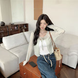 リボンエアスルーカーディガン