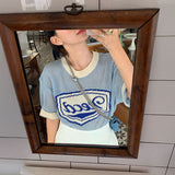 ブルーロゴメッシュサマーニット