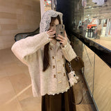 トグルレイヤードレースニット