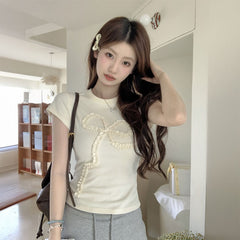 ギャザーリボンTシャツ