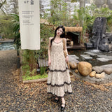 フラワーシフォンティアードワンピース