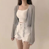 メッシュリボンボレロカーディガン