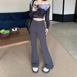 マットシンプルフレアパンツ