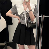 ロイヤルカラーギンガムブラウス