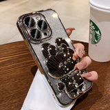 ミラー付きグリッターiPhoneケース