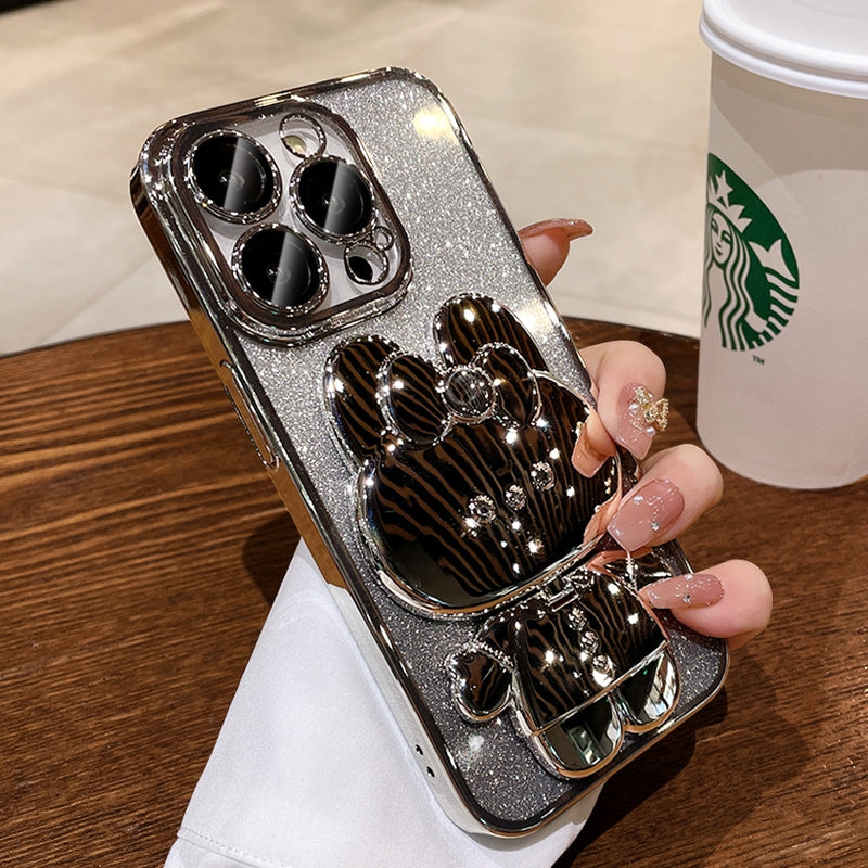 ミラー付きグリッターiPhoneケース