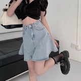 カジュアルデニムフリルスカート