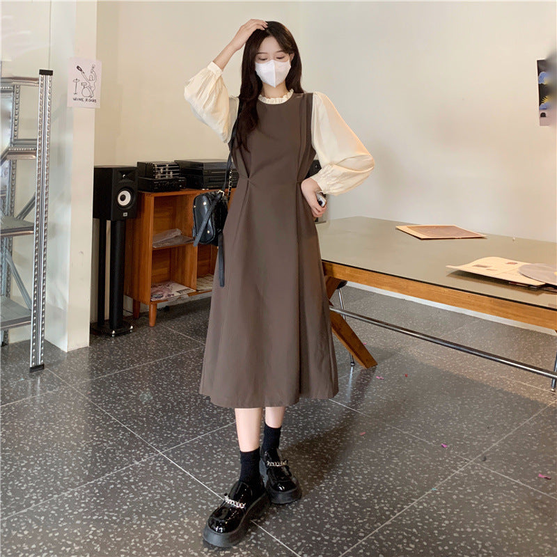 リラックスフリルミドルワンピース