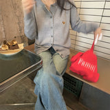 ベア刺繍カラーカーディガン