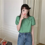 シンプルカラーパフTシャツ