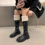 ファーアクセントレザーブーツ