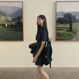 デニムボタンワンピース