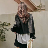 スリーブリボンショートトレンチコート