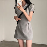 シンプルポロワンピース