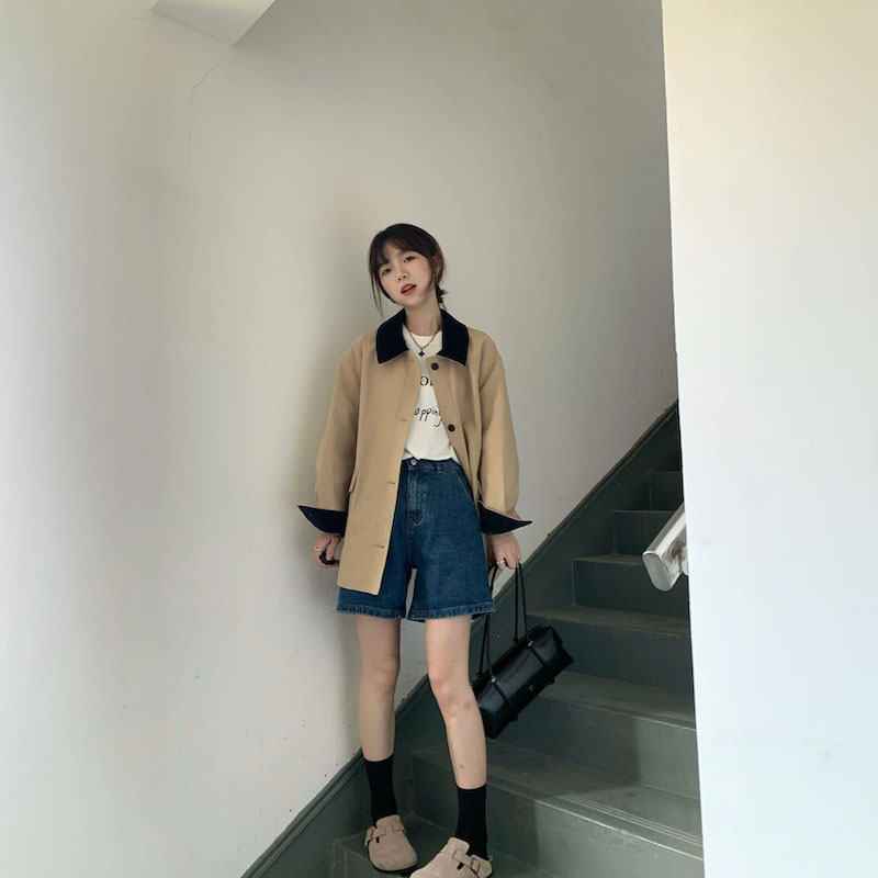 バイカラースプリングコート