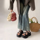 スリムクロスベルトハイソールサンダル