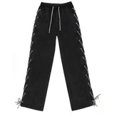 サイドレースアップスウェットデニム