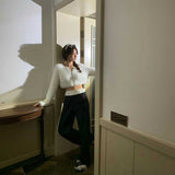 クロップドシャギージップカーディガン