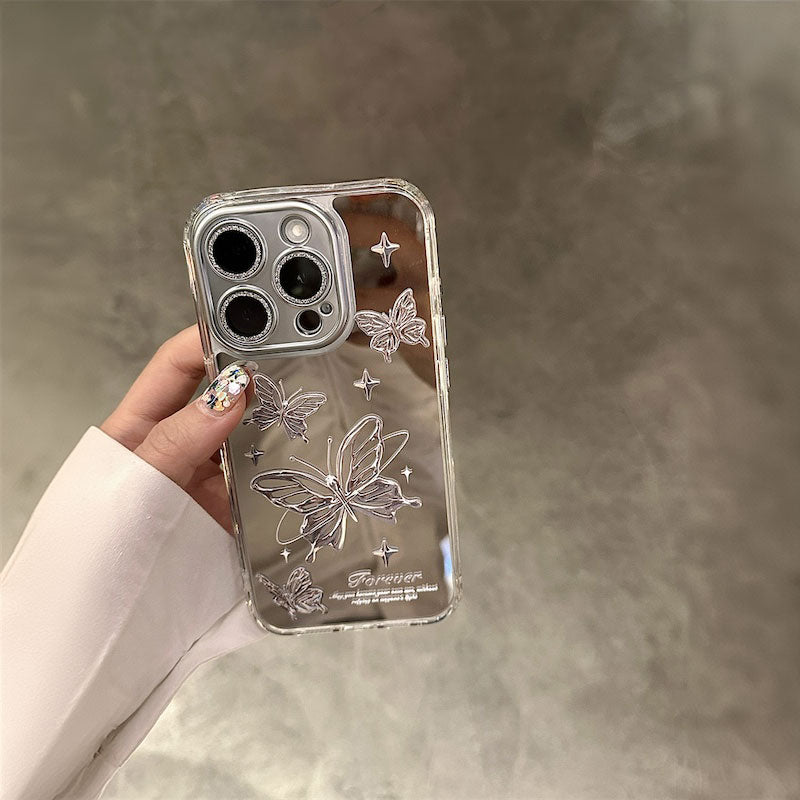 【iPhone17対応】ミラーバタフライiPhoneケース
