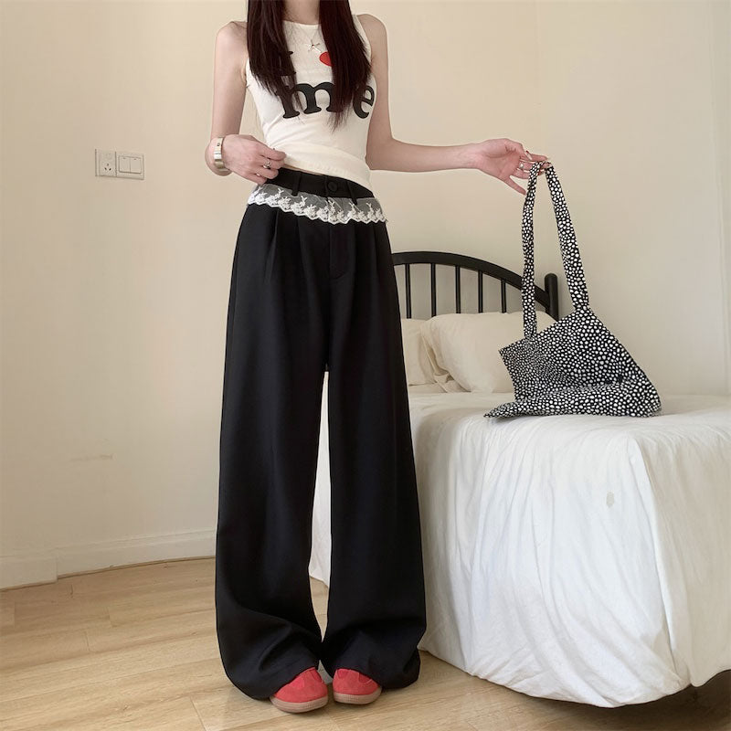 ウエストフリルタックパンツ