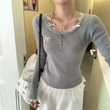 レイヤードストラップリボンロンT