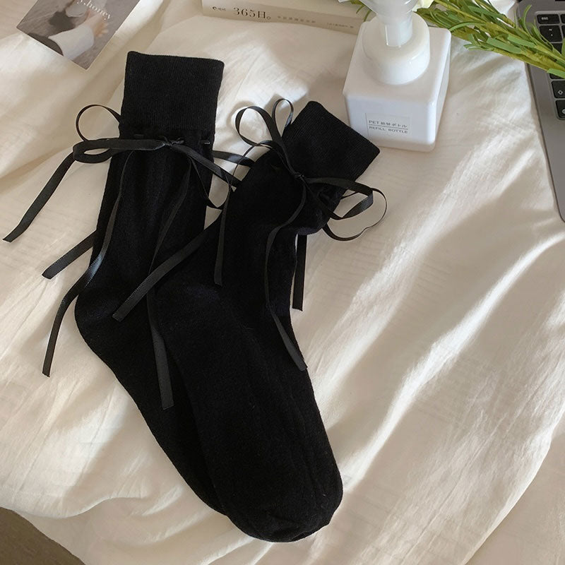 サテンリボンフラジールソックス