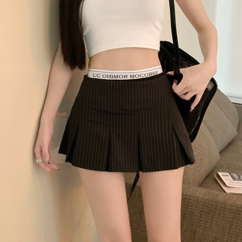 ロゴウエストストライプスカート