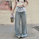 レイヤードフリルウォッシュデニム